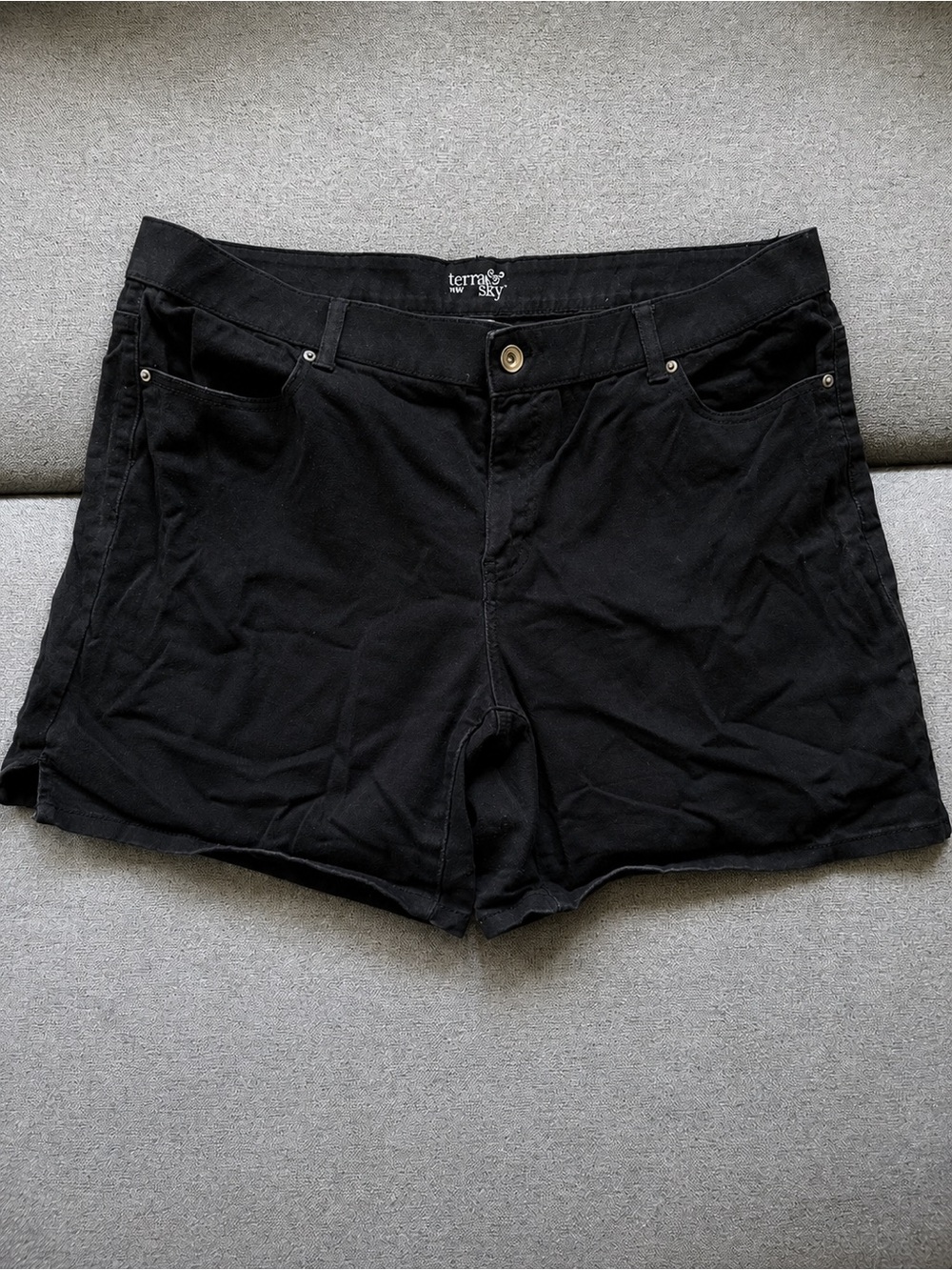Terra & Sky Women’s Black Stretch Shorts Size 18W Plus Size Cotton
